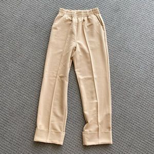 High-Waisted Cuffed Trouser Pants